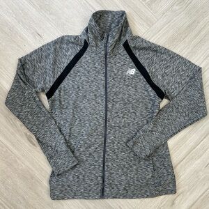 New Balance Zippered Jacket Black and White Space Dye Size Medium